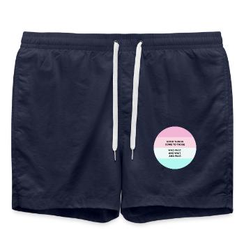Good things come to those who wait - Badeshorts - French Navy - Vorne - AI Model Male 185 light (185cm)