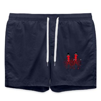2 Kraken Mr. Sir Hat Monocle Lunettes Rich Friends - Short de bain - bleu marine - Devant - AI Model Male 185 light (185cm)