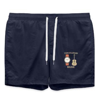 Time is Luxury - Musique - Short de bain - bleu marine - Devant - AI Model Male 185 light (185cm)