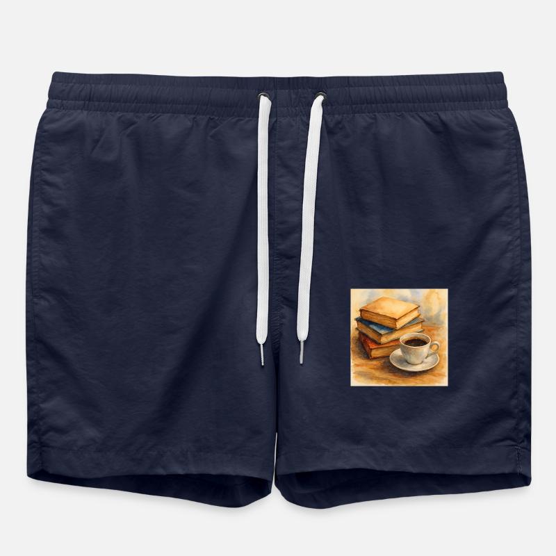 Buch und Kaffee - Badeshorts - French Navy