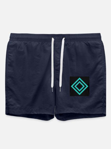 Qaudrat geschachtelt tuerkis 1 - Badeshorts - French Navy