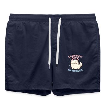 Bin nicht dick - Badeshorts - French Navy - Vorne - AI Model Male 185 light (185cm)
