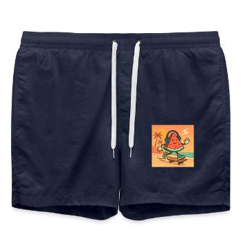 Skater Watermelon – Summer Chill Vibes - Short de bain - bleu marine - Devant - AI Model Male 185 light (185cm)