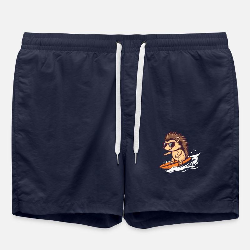 Surfender Igel mit Sonnenbrille - Badeshorts - French Navy