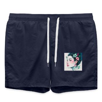 Kunst - Badeshorts - French Navy - Vorne - AI Model Male 185 light (185cm)