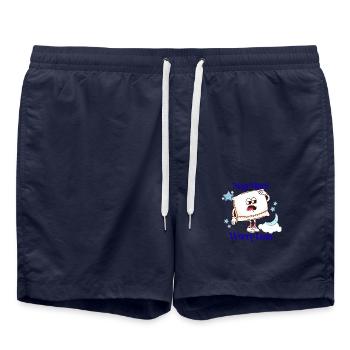 Nap More Worry Less – Retro Cartoon Vibes - Badeshorts - French Navy - Vorne - AI Model Male 185 light (185cm)