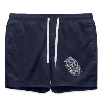 Orbite géométrique anaglyphe - Short de bain - bleu marine - Devant - AI Model Male 185 light (185cm)