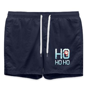 Ho Ho Ho with Santa Claus - Swim Trunks - french navy - Front - AI Model Male 185 light (185cm)