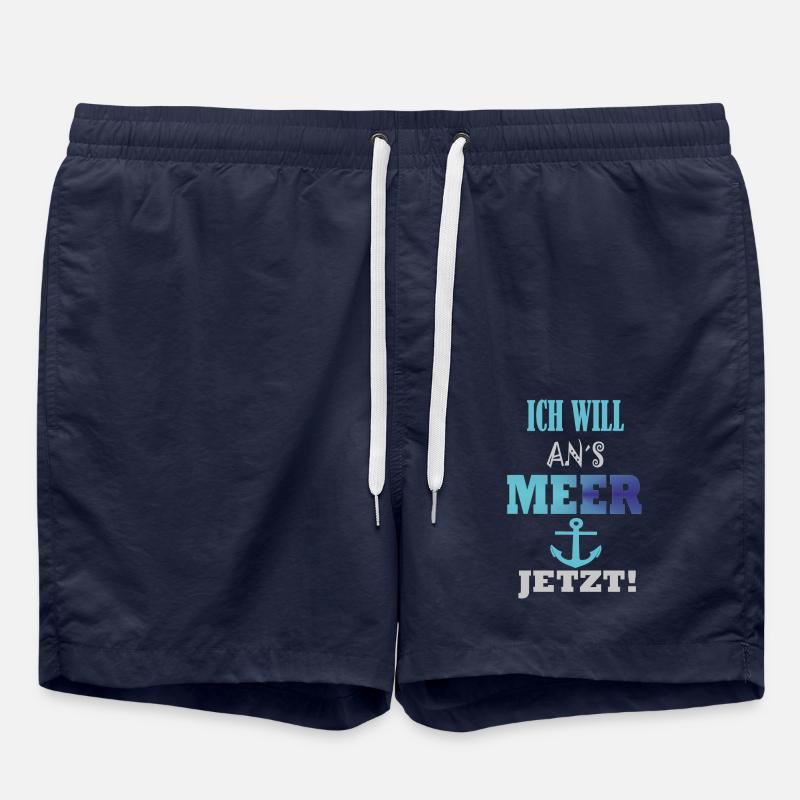 Spruch Ich will ans Meer - Badeshorts - French Navy