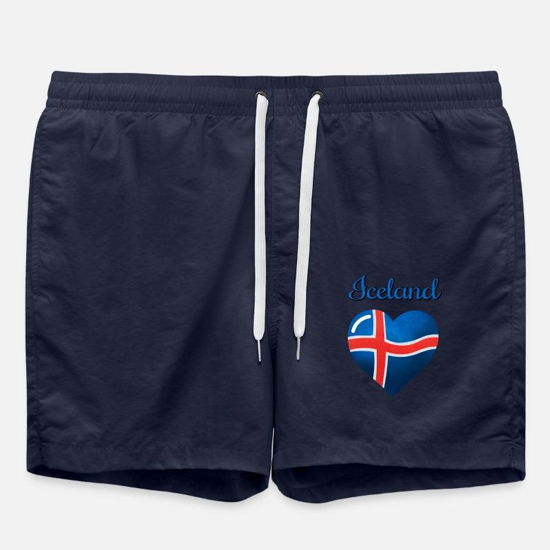 Le drapeau de l’Islande - Short de bain - bleu marine
