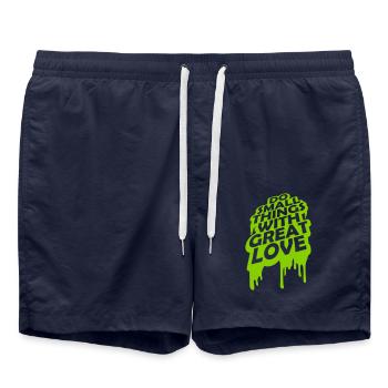 Zitat do small things - Badeshorts - French Navy - Vorne - AI Model Male 185 light (185cm)