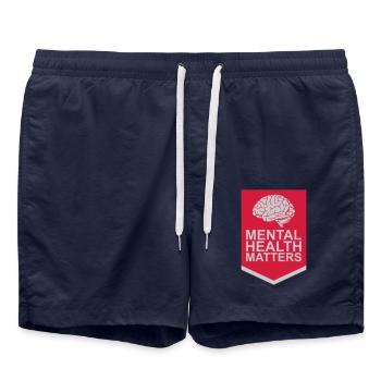 la santé mentale compte citation - Short de bain - bleu marine - Devant - AI Model Male 185 light (185cm)