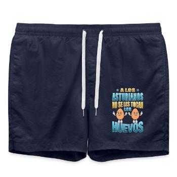 Die Asturier rühren ihre Eier nicht an - Badeshorts - French Navy - Vorne - AI Model Male 185 light (185cm)