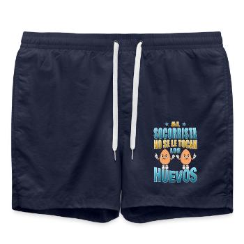 Le maître-nageur ne touche pas à ses œufs - Short de bain - bleu marine - Devant - AI Model Male 185 light (185cm)
