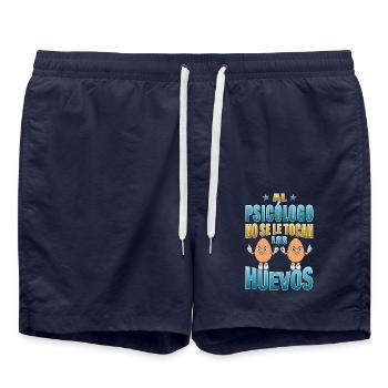 Der Psychologe rührt seine Eier nicht an - Badeshorts - French Navy - Vorne - AI Model Male 185 light (185cm)