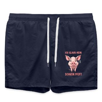 I think my pig is whistling - Swim Trunks - french navy - Front - AI Model Male 185 light (185cm)