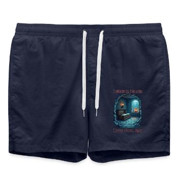 Corpse in the Basement - Keep cool Bro - Swim Trunks - french navy - Front - AI Model Male 185 light (185cm)