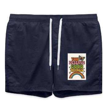 You deserve Good Things - Swim Trunks - french navy - Front - AI Model Male 185 light (185cm)