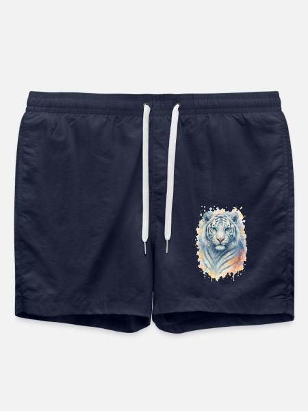 tiger aquarell tier - Badeshorts - French Navy