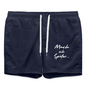 Mach ich später - Vector - Badeshorts - French Navy - Vorne - AI Model Male 185 light (185cm)