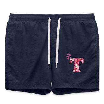 herzen t - Short de bain - bleu marine - Devant - AI Model Male 185 light (185cm)