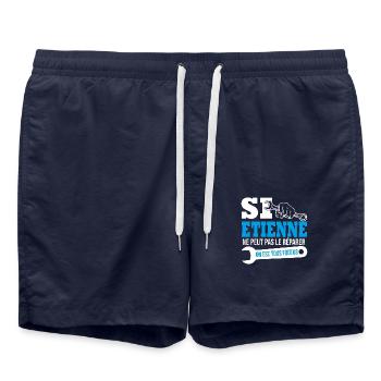 Si Etienne ne peut pas le réparer on est foutus - Short de bain - bleu marine - Devant - AI Model Male 185 light (185cm)