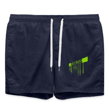 fearless Text Quote Design - Swim Trunks - french navy - Front - AI Model Male 185 light (185cm)