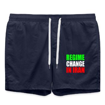 Regime change in iran - Badeshorts - French Navy - Vorne - AI Model Male 185 light (185cm)