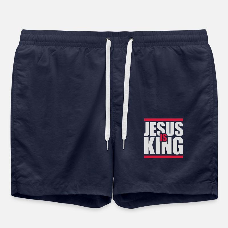 jesus is king quote - Swim Trunks - french navy