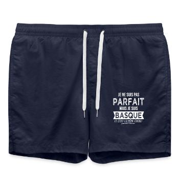 basque parfait je suis Basque Humour pays basque - Short de bain - bleu marine - Devant - AI Model Male 185 light (185cm)