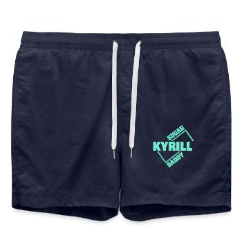 Kyrill als Sugardaddy - Badeshorts - French Navy - Vorne - AI Model Male 185 light (185cm)
