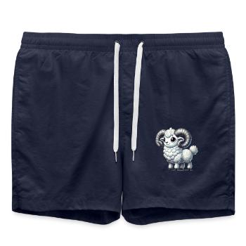 Bélier Dessin animé - Short de bain - bleu marine - Devant - AI Model Male 185 light (185cm)