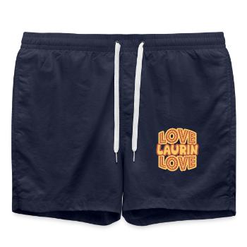 Prénom Laurin - Short de bain - bleu marine - Devant - AI Model Male 185 light (185cm)