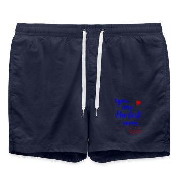 Muttertag, Mom - Badeshorts - French Navy - Vorne - AI Model Male 185 light (185cm)