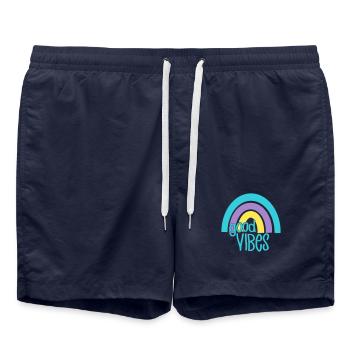 bonnes vibrations - Short de bain - bleu marine - Devant - AI Model Male 185 light (185cm)