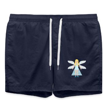 Winter Snowflake Fantasy Art Fairy - Swim Trunks - french navy - Front - AI Model Male 185 light (185cm)