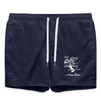 Eat Sleep Surfen Wiederholen – Kitewave - Badeshorts - French Navy - Vorne - AI Model Male 185 light (185cm)