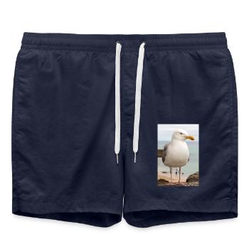 Goéland argenté (Larus argentatus) sur la plage de Goéland - Short de bain - bleu marine - Devant - AI Model Male 185 light (185cm)