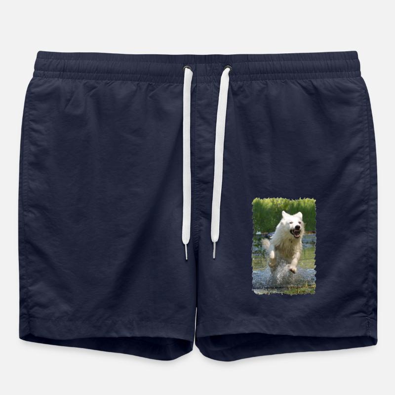 White Shepherd Dog - Swim Trunks - french navy