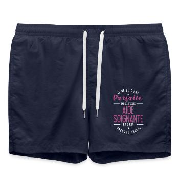 aide soignante parfaite cadeau aide soignante - Short de bain - bleu marine - Devant - AI Model Male 185 light (185cm)