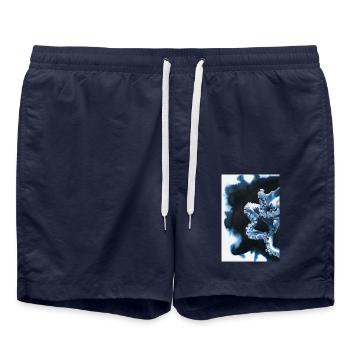 Tentacule de pieuvre avec encre courante - Short de bain - bleu marine - Devant - AI Model Male 185 light (185cm)