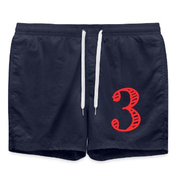 3 ANS. 3e ANNIVERSAIRE. ANNIVERSAIRE 3 ANS. 3 - Short de bain - bleu marine - Devant - AI Model Male 185 light (185cm)