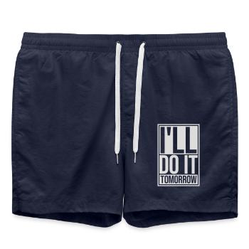 do it tomorrow Zitat - Badeshorts - French Navy - Vorne - AI Model Male 185 light (185cm)