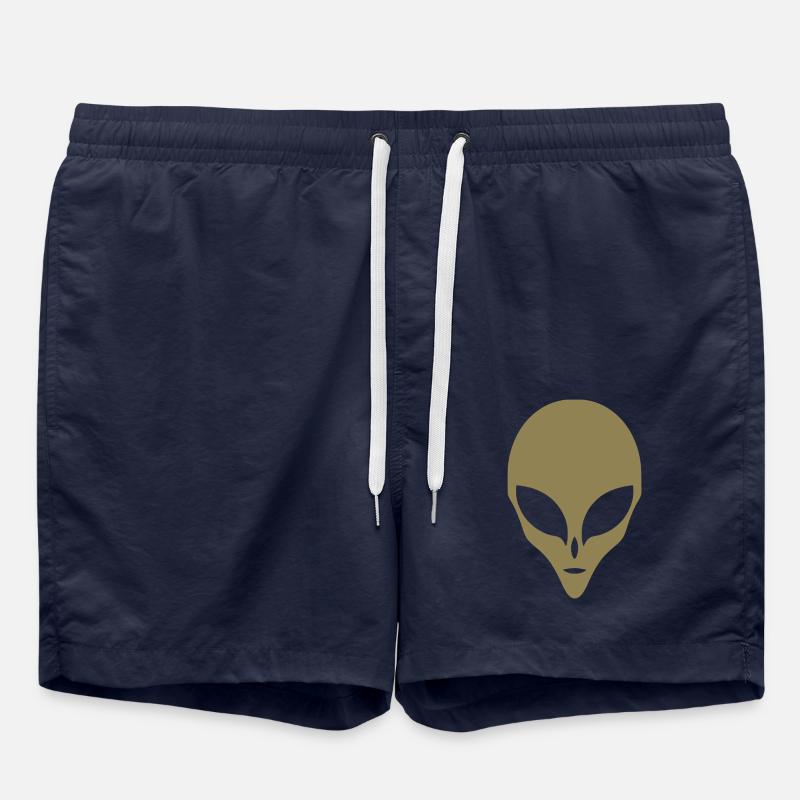 Alien Silhouette Tête Visage - Short de bain - bleu marine