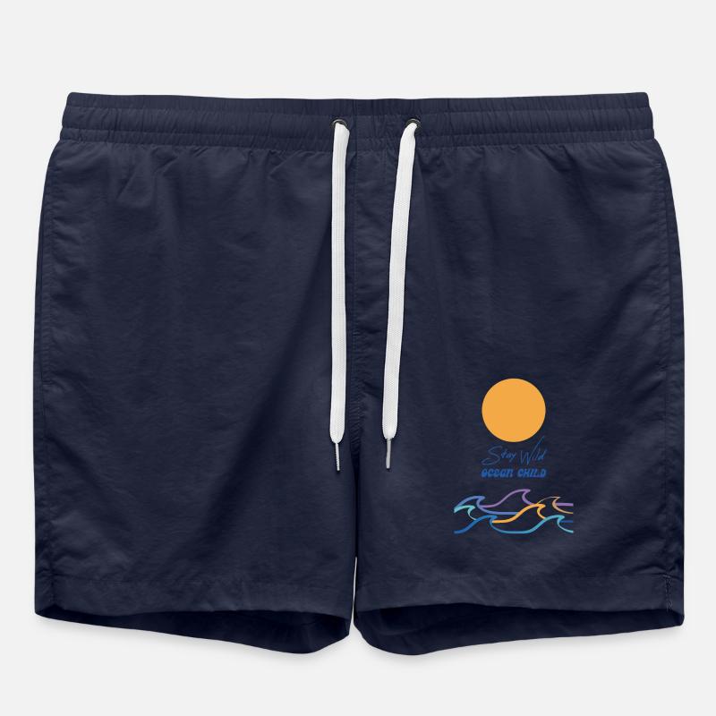 Rester sauvage océan Enfant Coloré - Short de bain - bleu marine