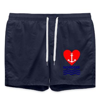 Nordseeliebe - Badeshorts - French Navy - Vorne - AI Model Male 185 light (185cm)
