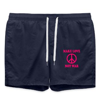 Make love not war - Swim Trunks - french navy - Front - AI Model Male 185 light (185cm)