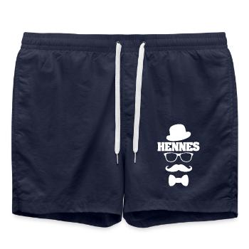 Schnauzer Hennes - Badeshorts - French Navy - Vorne - AI Model Male 185 light (185cm)