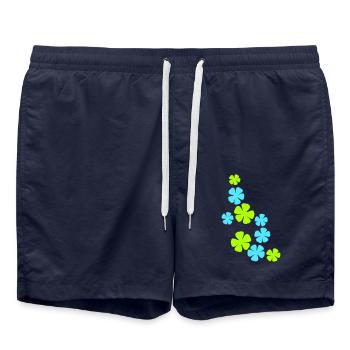 Many Pretty Flowers Colorful Decorative Pattern Beautiful - Swim Trunks - french navy - Front - AI Model Male 185 light (185cm)