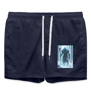 Êtres nordiques morts-vivants gardant des trésors, possédant - Short de bain - bleu marine - Devant - AI Model Male 185 light (185cm)